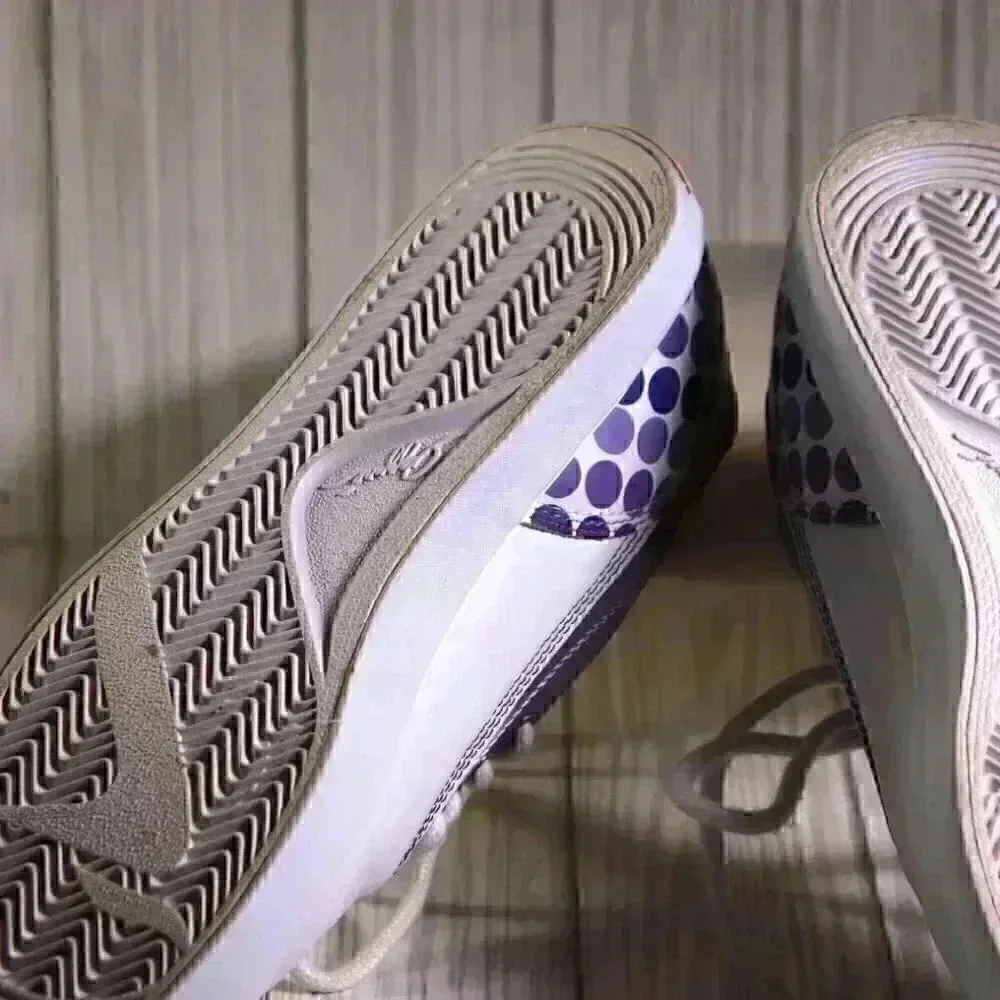 Azzure leather white/purple ombre style Shelly Low Lace shoe size 8 - Picture 7 of 12